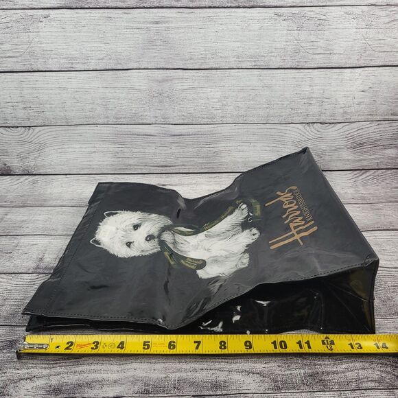 HARRODS London Knightsbridge Westie Logo Shopping Tote Bag 14" - Picture 3 of 5